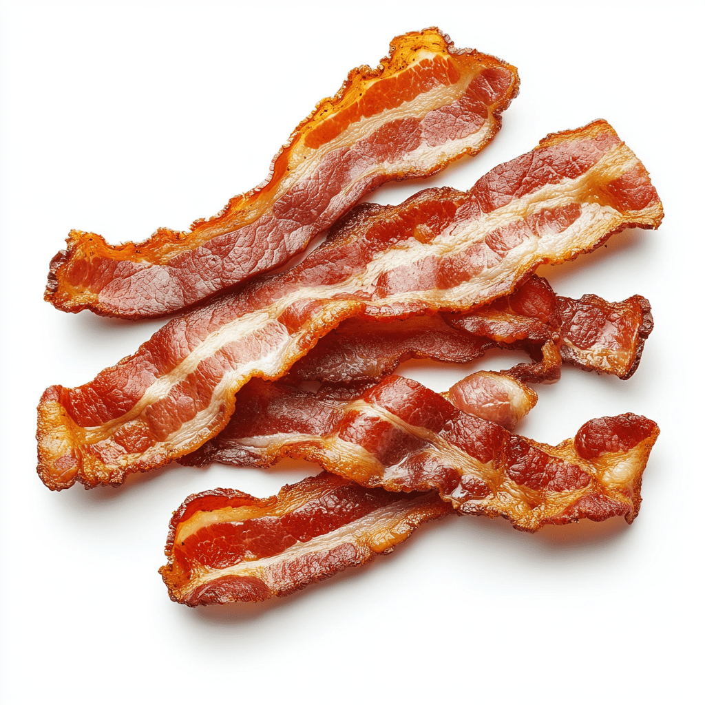 Crispy cultivated bacon strips with smoky flavor
